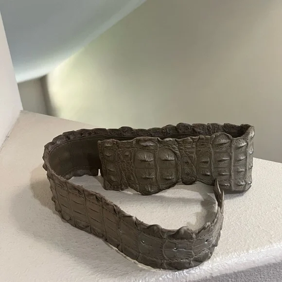 Unbranded Women’s Real crocodile leather wide waist‎ green belt